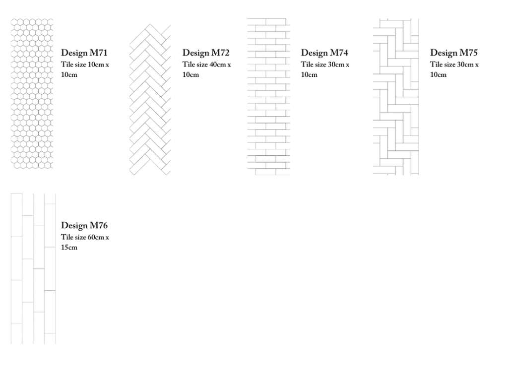 Tile sizes and designs Fibo