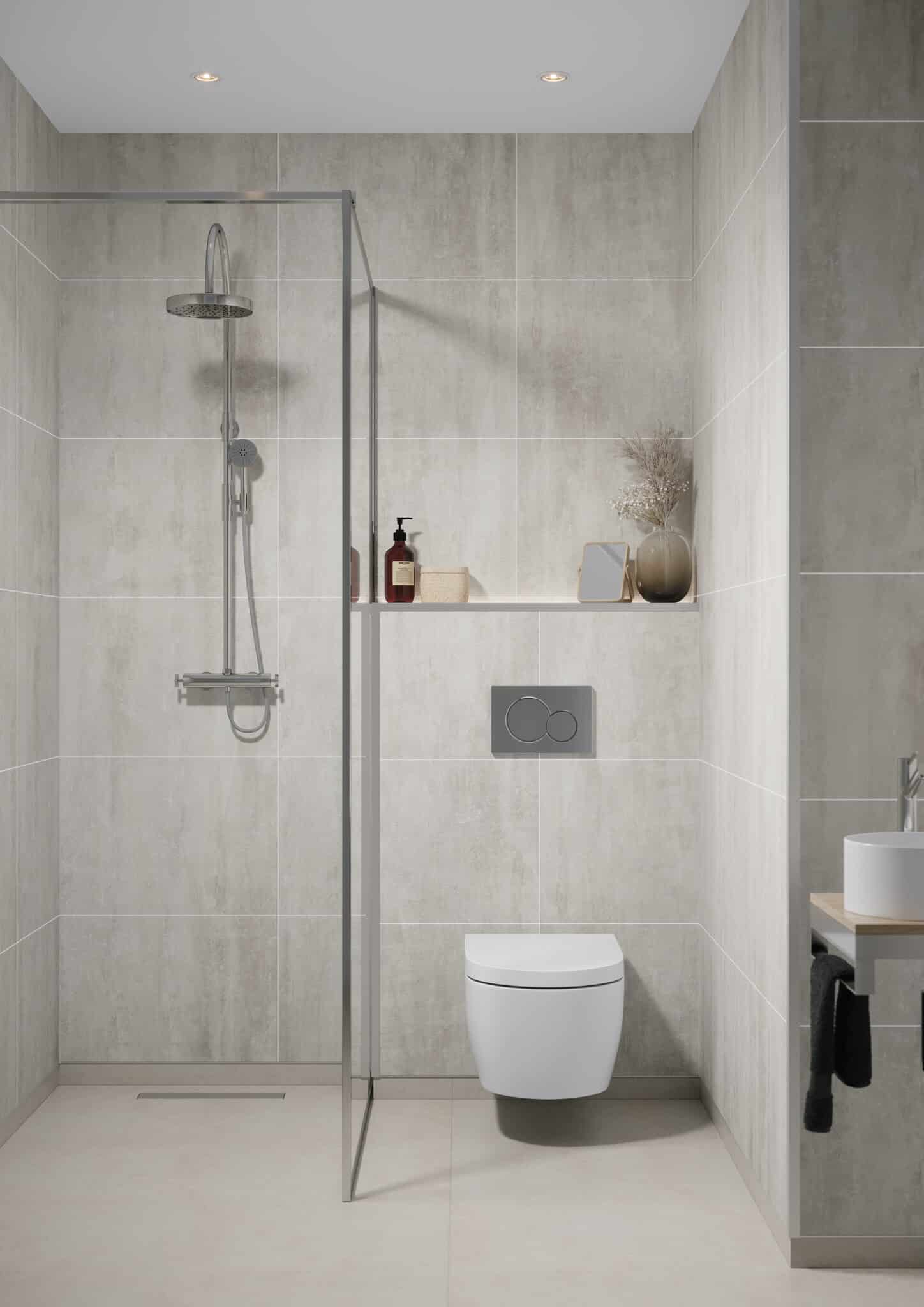 Abbey Shale 60x40 cm Fibo wallpanels with a 100 waterproof surface