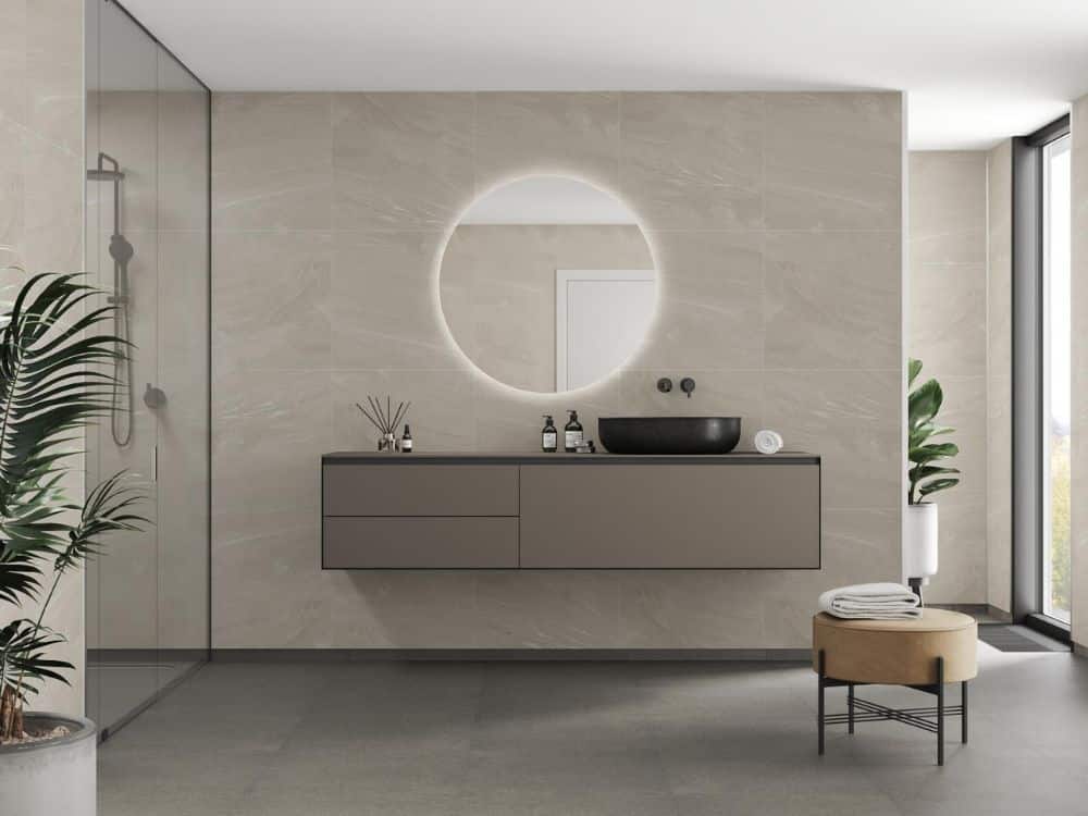 Beige Stone tile-effect- Scandinavian | Fibo wallpanels with a 100% waterproof surface