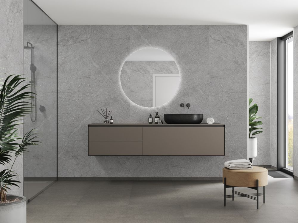 Polished Stone tile effect - Marble Collection | Fibo wallpanels with a 100% waterproof surface
