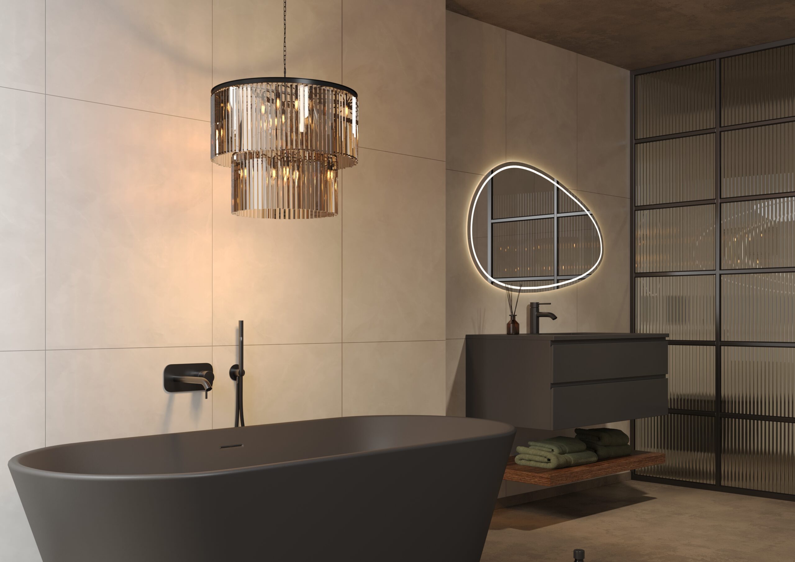 Cloudy Oynx Untiled Bathroom